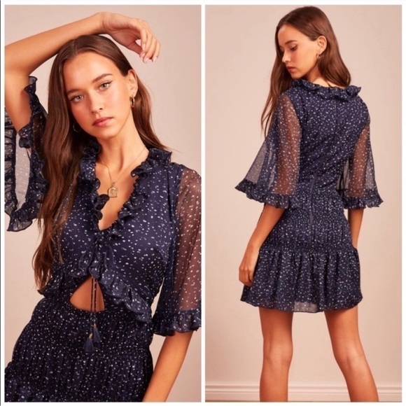 Finders Keepers Locales Mini Dress in Navy Speckle - Picture 3 of 11